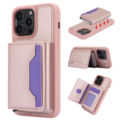 RFID Blocking Kickstand Phone Cover for iPhone 15 Pro , Detachable Pop-Up Card Case Phone Shell