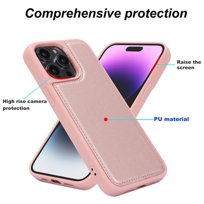 RFID Blocking Kickstand Phone Cover for iPhone 15 Pro , Detachable Pop-Up Card Case Phone Shell