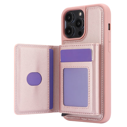 RFID Blocking Kickstand Phone Cover for iPhone 15 Pro , Detachable Pop-Up Card Case Phone Shell