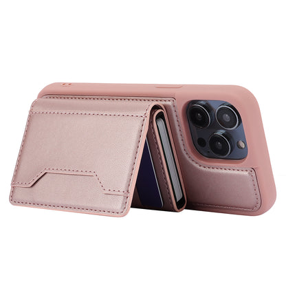 RFID Blocking Kickstand Phone Cover for iPhone 15 Pro , Detachable Pop-Up Card Case Phone Shell