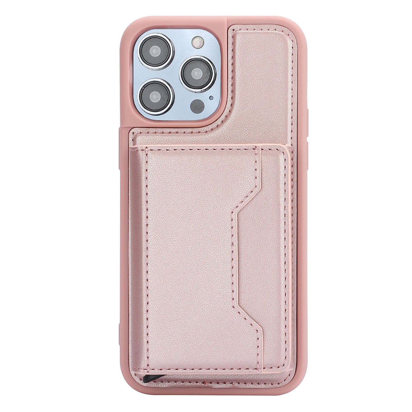RFID Blocking Kickstand Phone Cover for iPhone 15 Pro , Detachable Pop-Up Card Case Phone Shell