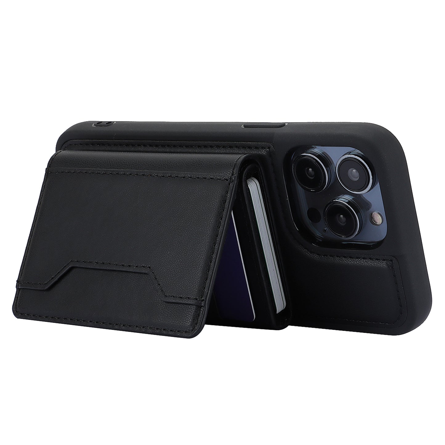 RFID Blocking Kickstand Phone Cover for iPhone 15 Pro , Detachable Pop-Up Card Case Phone Shell