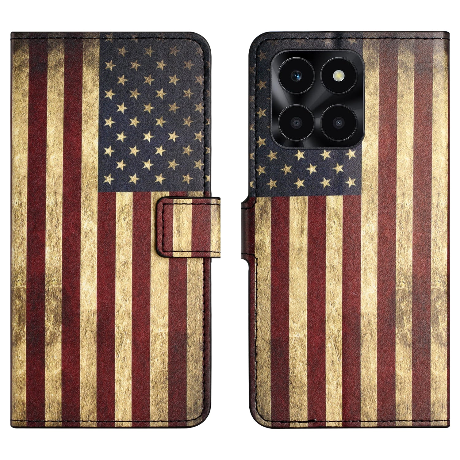 For Honor X6a 4G Wallet Case PU Leather Pattern Printing Phone Stand Cover