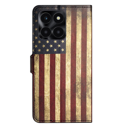 For Honor X6a 4G Wallet Case PU Leather Pattern Printing Phone Stand Cover