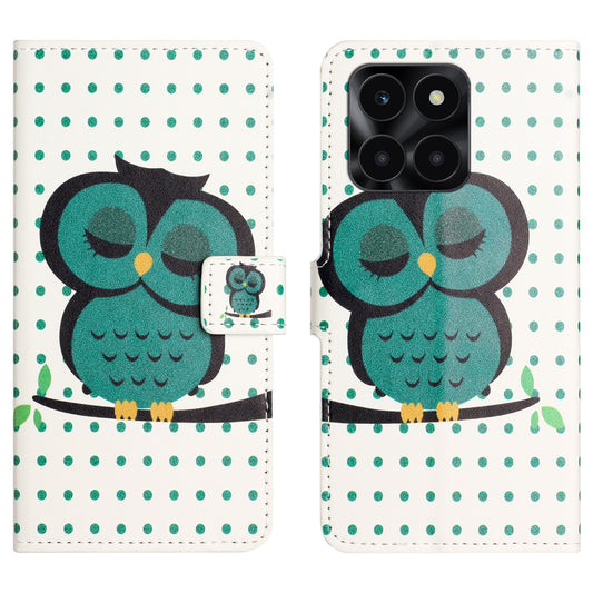 For Honor X6a 4G Wallet Case PU Leather Pattern Printing Phone Stand Cover