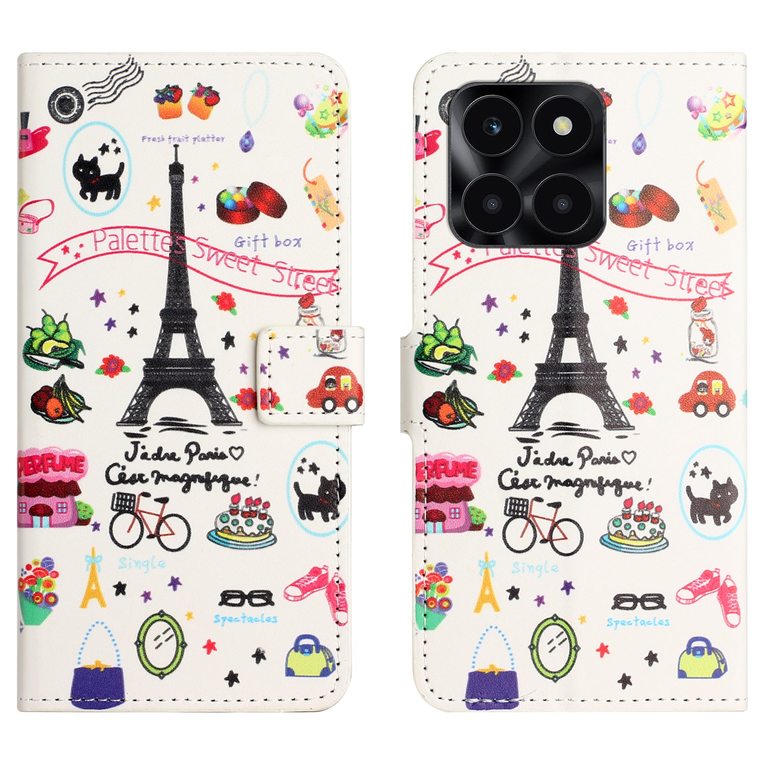 For Honor X6a 4G Wallet Case PU Leather Pattern Printing Phone Stand Cover
