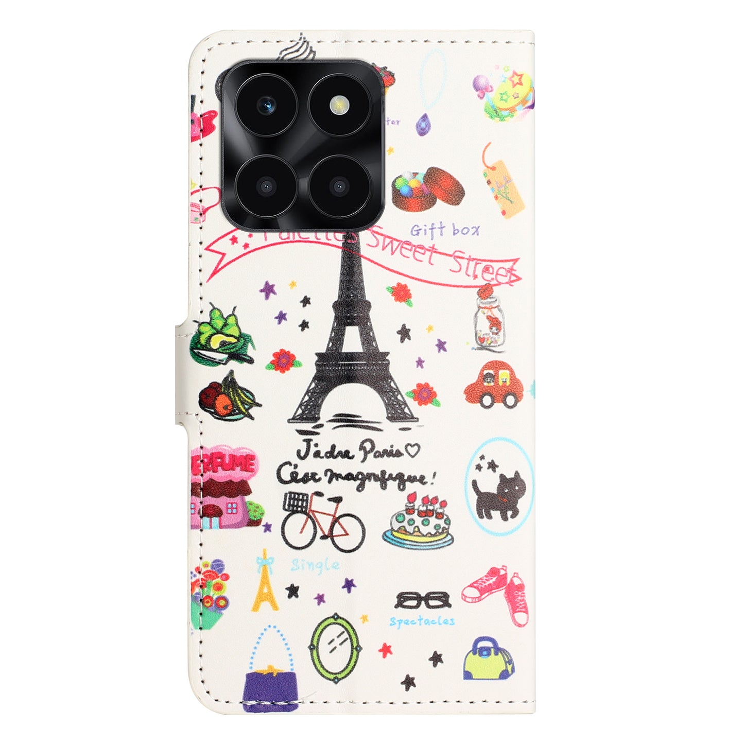 For Honor X6a 4G Wallet Case PU Leather Pattern Printing Phone Stand Cover