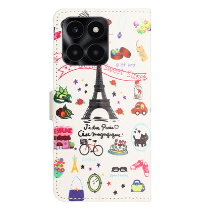 For Honor X6a 4G Wallet Case PU Leather Pattern Printing Phone Stand Cover