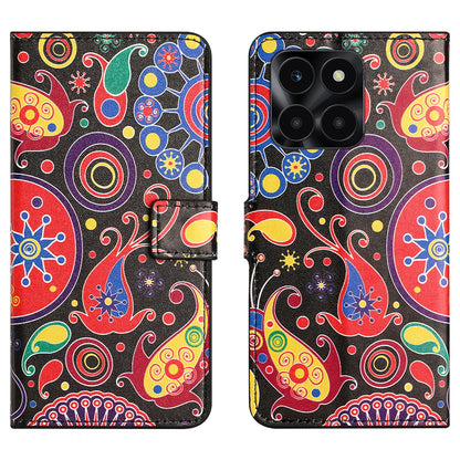 For Honor X6a 4G Wallet Case PU Leather Pattern Printing Phone Stand Cover