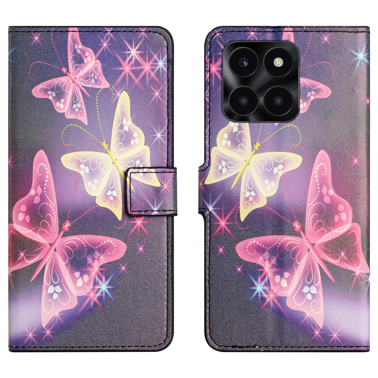 For Honor X6a 4G Wallet Case PU Leather Pattern Printing Phone Stand Cover