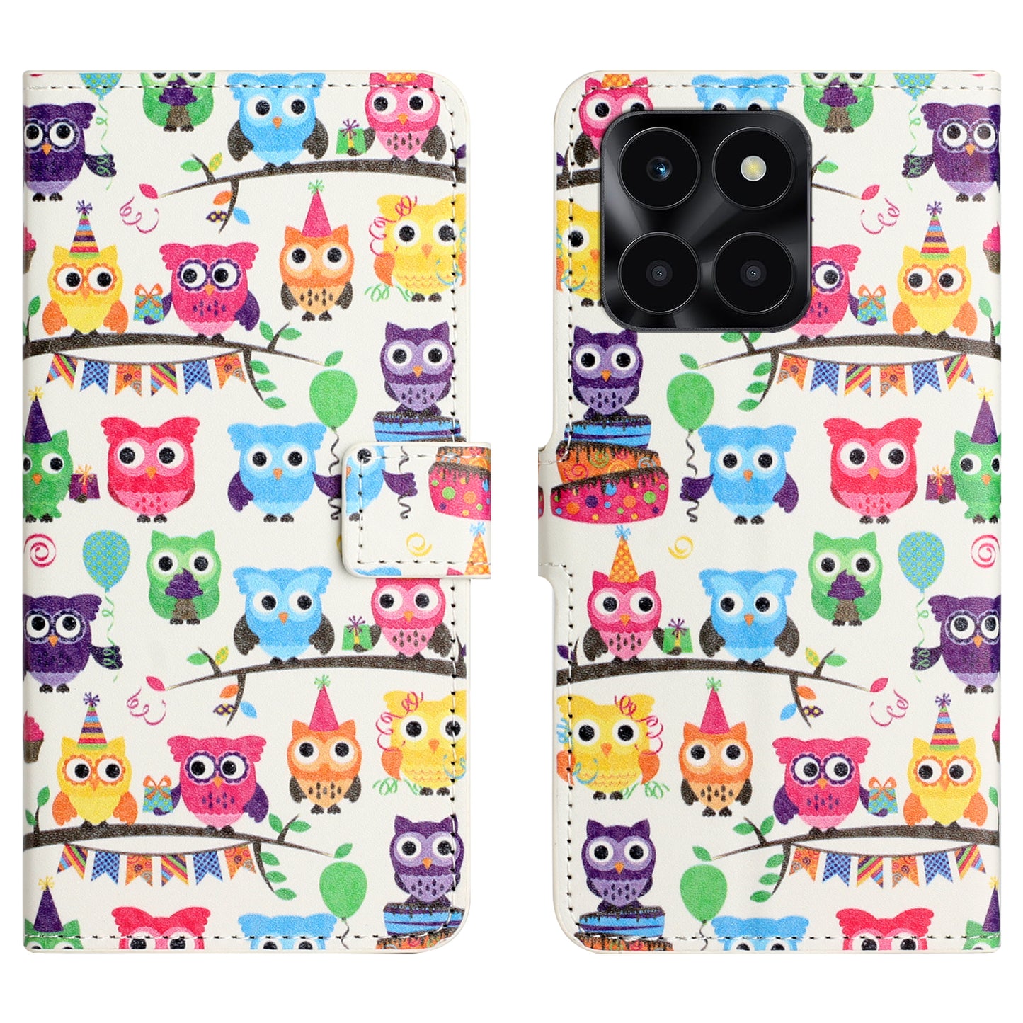 For Honor X6a 4G Wallet Case PU Leather Pattern Printing Phone Stand Cover