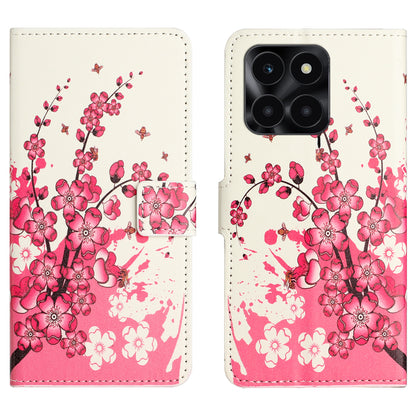 For Honor X6a 4G Wallet Case PU Leather Pattern Printing Phone Stand Cover