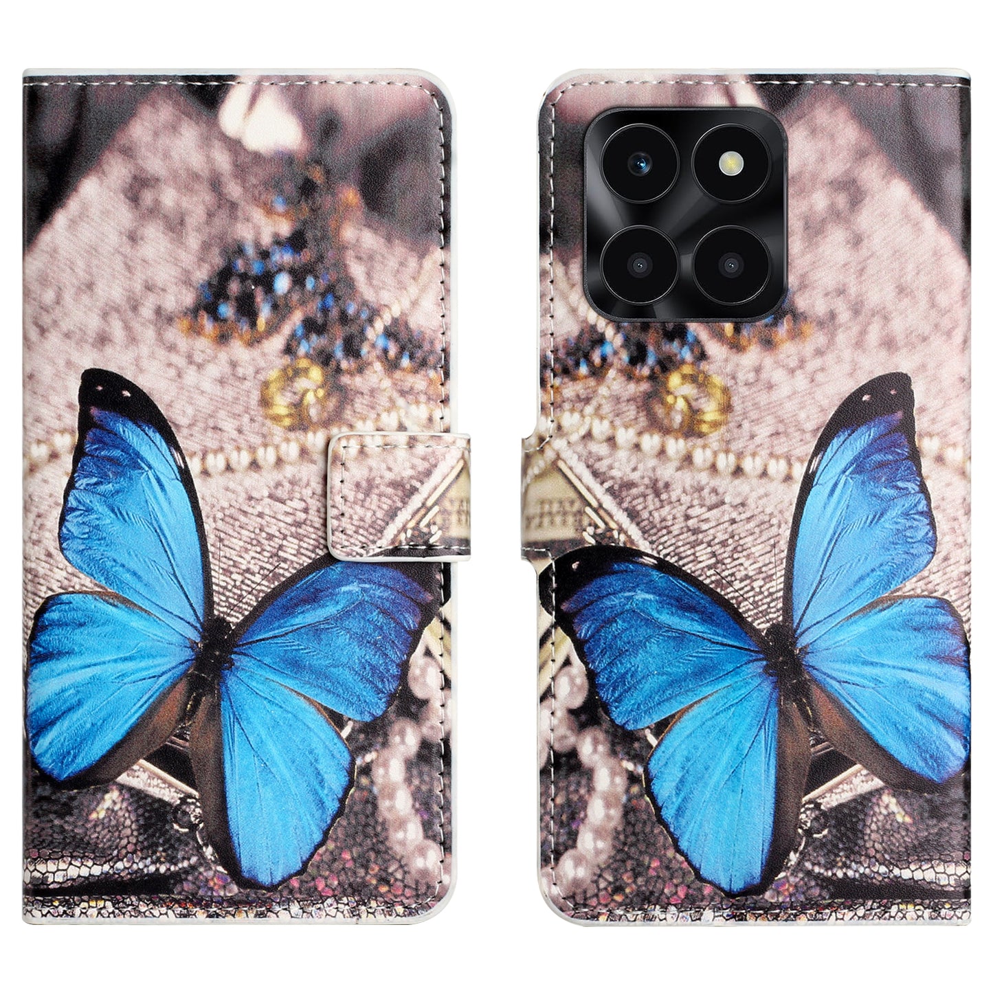 For Honor X6a 4G Wallet Case PU Leather Pattern Printing Phone Stand Cover