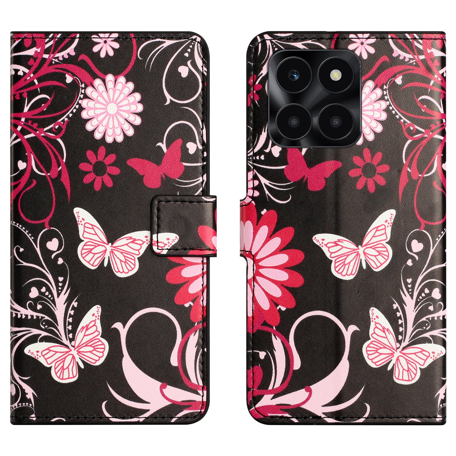 For Honor X6a 4G Wallet Case PU Leather Pattern Printing Phone Stand Cover