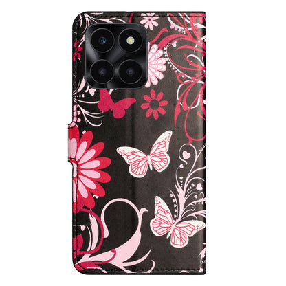 For Honor X6a 4G Wallet Case PU Leather Pattern Printing Phone Stand Cover