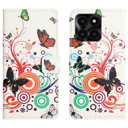 For Honor X6a 4G Wallet Case PU Leather Pattern Printing Phone Stand Cover