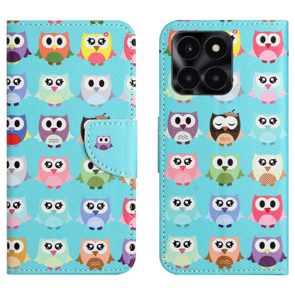 For Honor X6a 4G Wallet Flip Cover PU Leather Stand Pattern Printing Cross Texture Phone Case