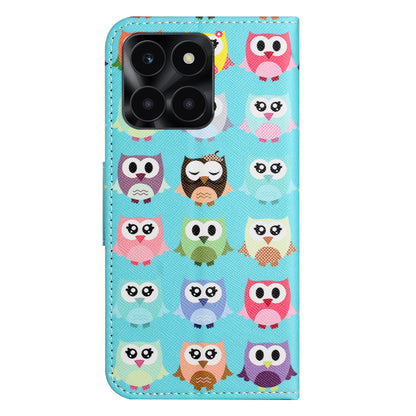 For Honor X6a 4G Wallet Flip Cover PU Leather Stand Pattern Printing Cross Texture Phone Case