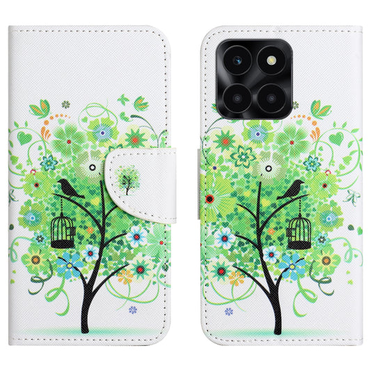 For Honor X6a 4G Wallet Flip Cover PU Leather Stand Pattern Printing Cross Texture Phone Case