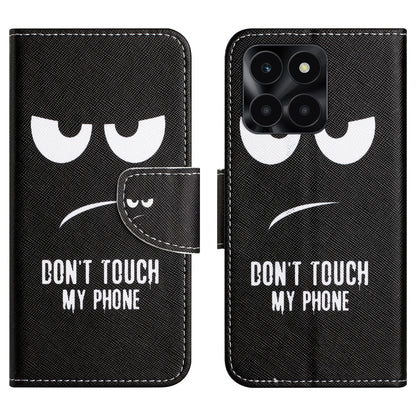 For Honor X6a 4G Wallet Flip Cover PU Leather Stand Pattern Printing Cross Texture Phone Case