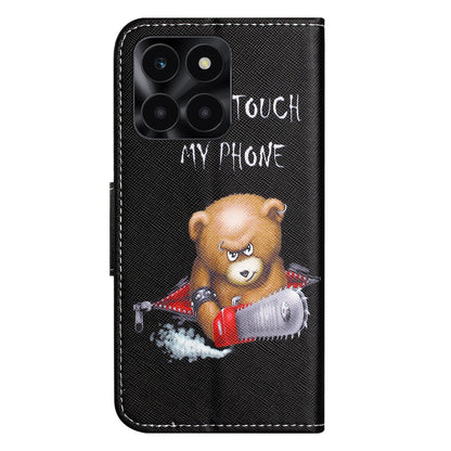 For Honor X6a 4G Wallet Flip Cover PU Leather Stand Pattern Printing Cross Texture Phone Case