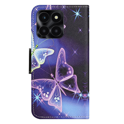 For Honor X6a 4G Wallet Flip Cover PU Leather Stand Pattern Printing Cross Texture Phone Case