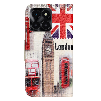 For Honor X6a 4G Wallet Flip Cover PU Leather Stand Pattern Printing Cross Texture Phone Case