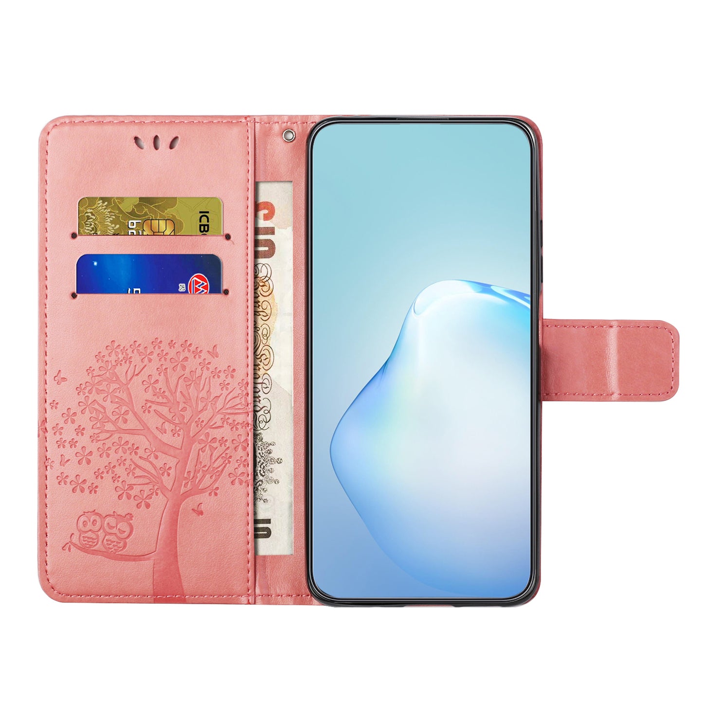 For Honor X6a 4G Owl Tree Imprinted PU Leather Stand Wallet Case Full Protection Phone Cover