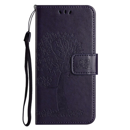 For Honor X6a 4G Owl Tree Imprinted PU Leather Stand Wallet Case Full Protection Phone Cover