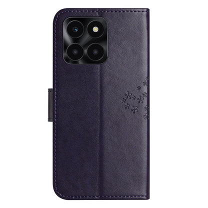 For Honor X6a 4G Owl Tree Imprinted PU Leather Stand Wallet Case Full Protection Phone Cover