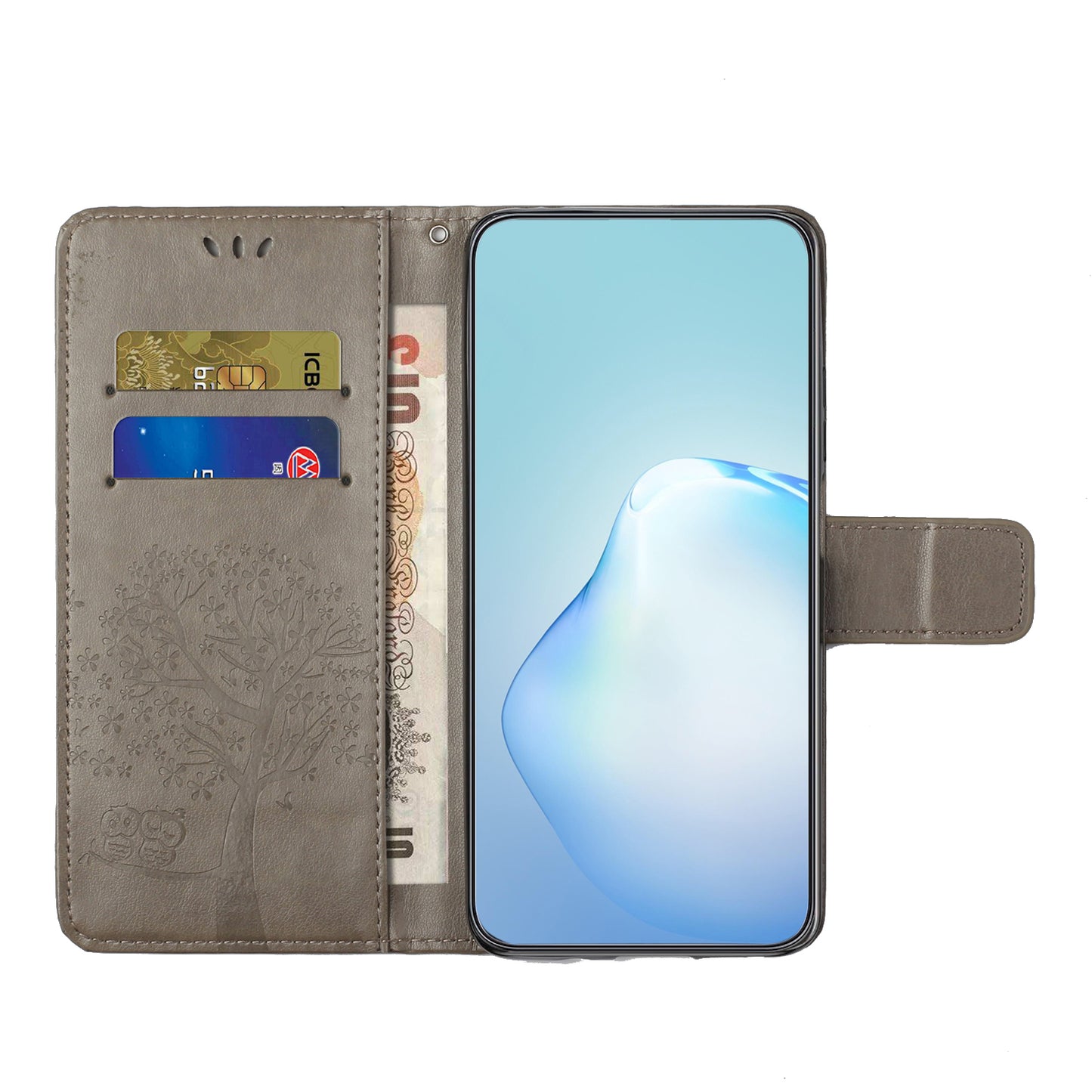 For Honor X6a 4G Owl Tree Imprinted PU Leather Stand Wallet Case Full Protection Phone Cover