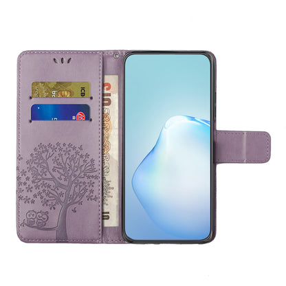 For Honor X6a 4G Owl Tree Imprinted PU Leather Stand Wallet Case Full Protection Phone Cover