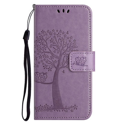 For Honor X6a 4G Owl Tree Imprinted PU Leather Stand Wallet Case Full Protection Phone Cover