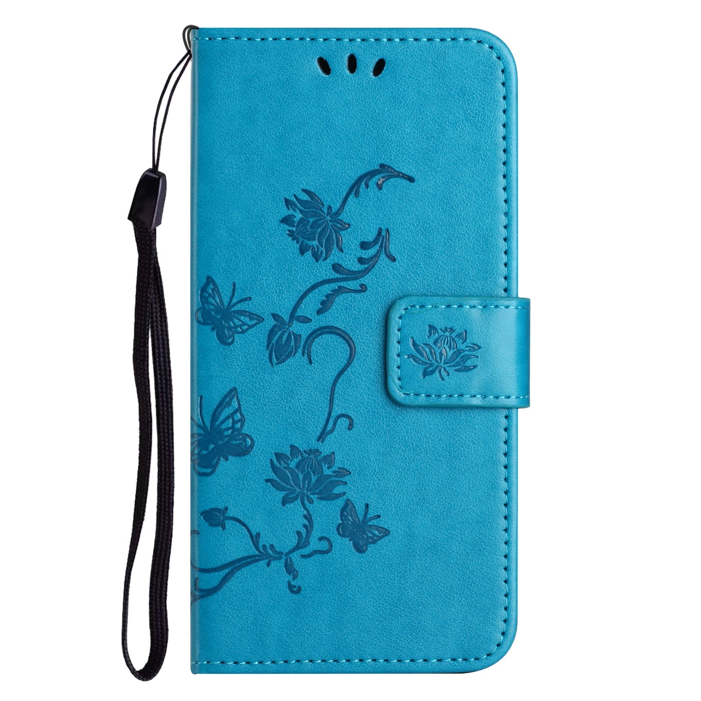 For Honor X6a 4G PU Leather Wallet Phone Case Butterfly Flower Imprinted Stand Cover