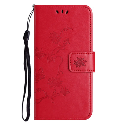 For Honor X6a 4G PU Leather Wallet Phone Case Butterfly Flower Imprinted Stand Cover