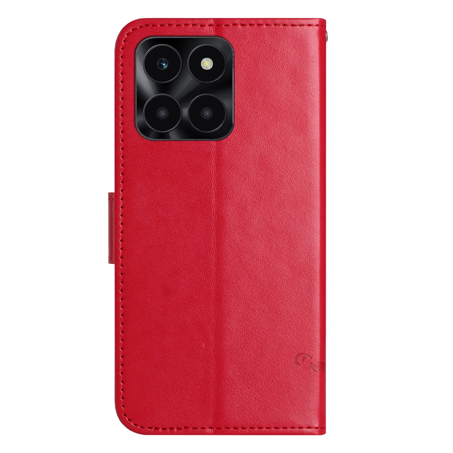 For Honor X6a 4G PU Leather Wallet Phone Case Butterfly Flower Imprinted Stand Cover