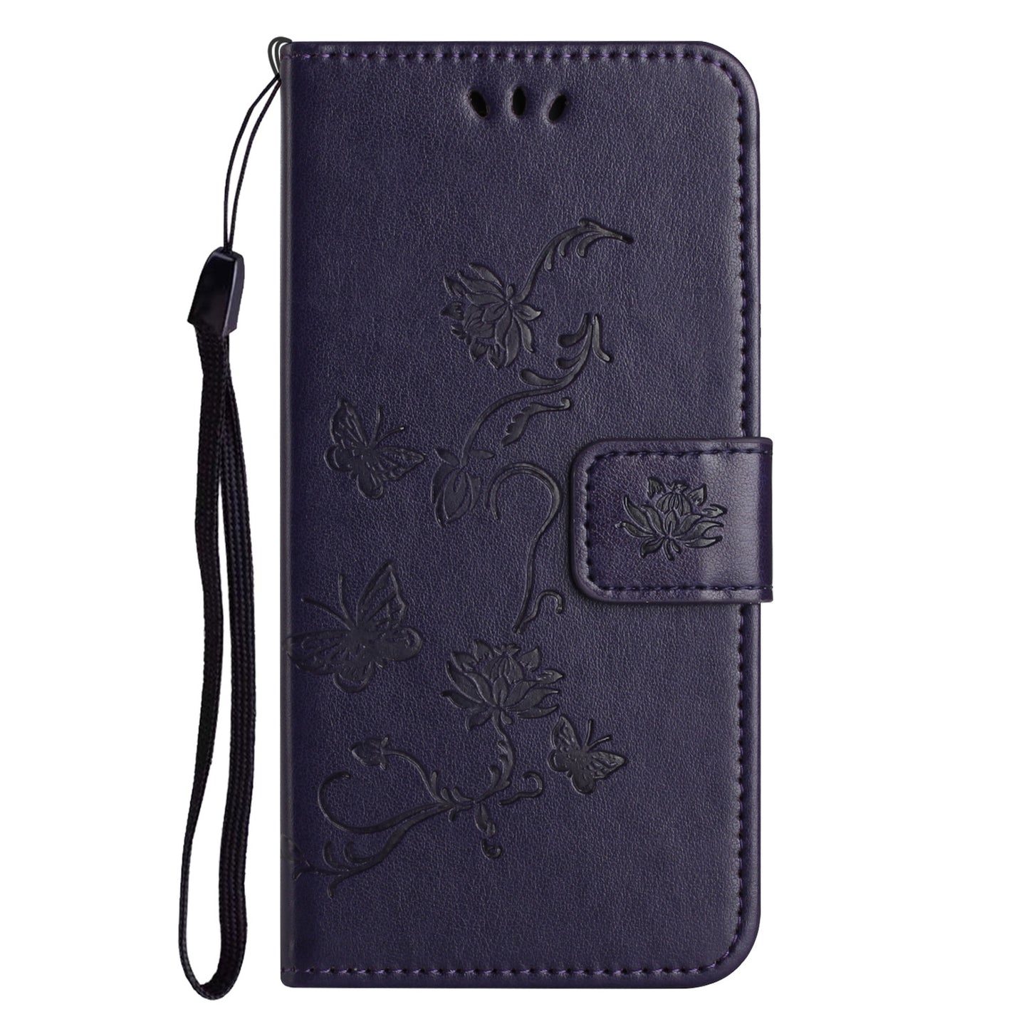 For Honor X6a 4G PU Leather Wallet Phone Case Butterfly Flower Imprinted Stand Cover