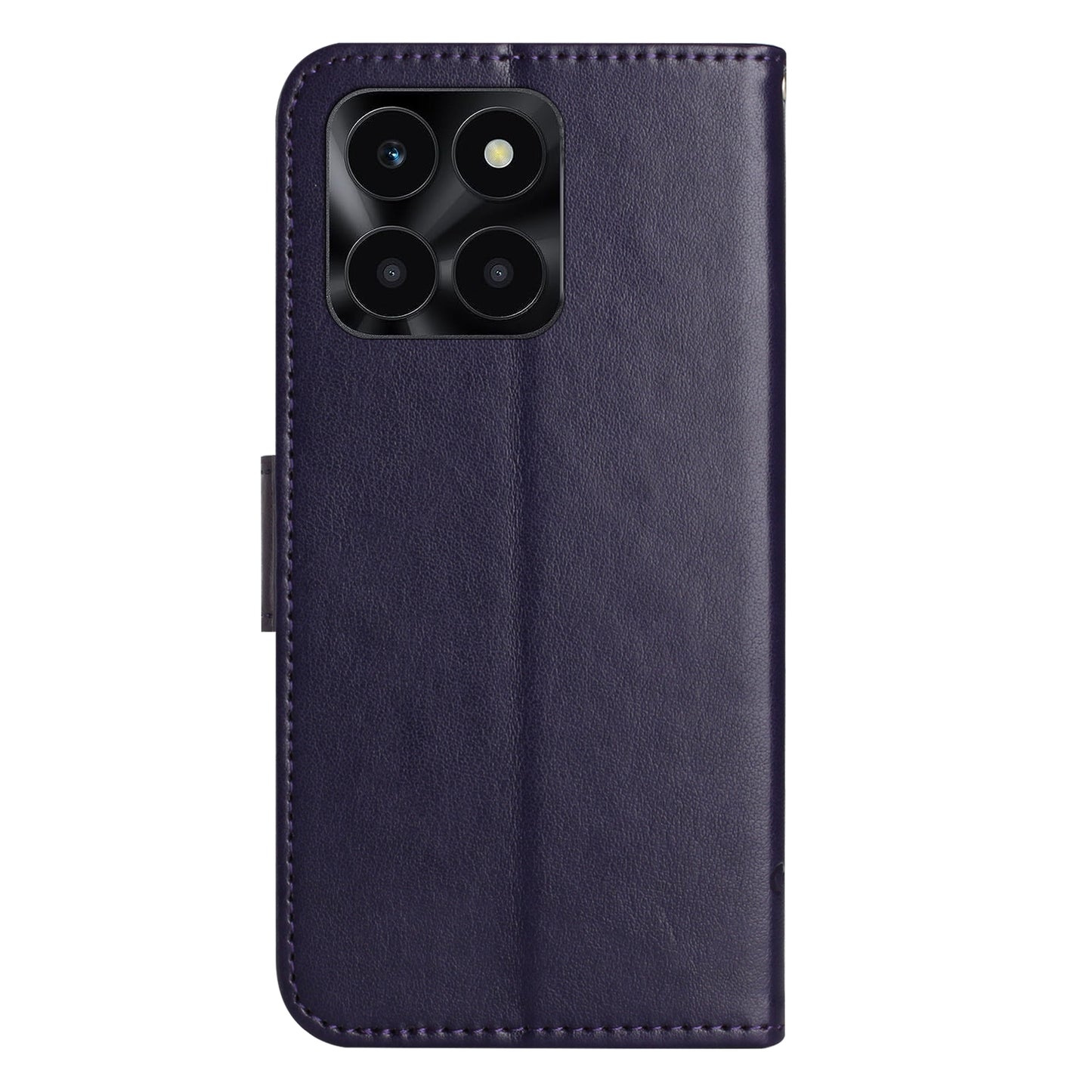 For Honor X6a 4G PU Leather Wallet Phone Case Butterfly Flower Imprinted Stand Cover