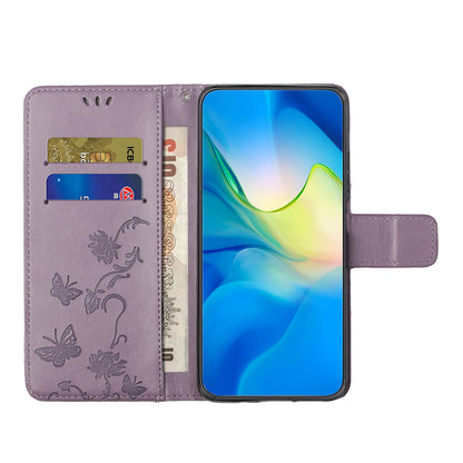 For Honor X6a 4G PU Leather Wallet Phone Case Butterfly Flower Imprinted Stand Cover