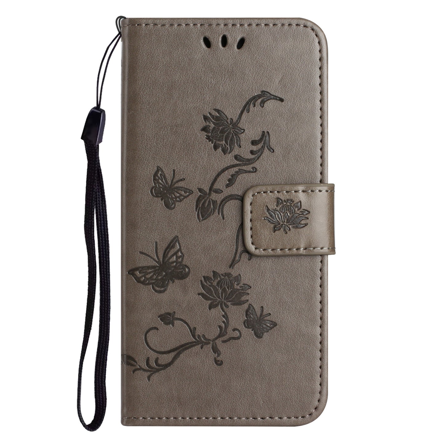 For Honor X6a 4G PU Leather Wallet Phone Case Butterfly Flower Imprinted Stand Cover