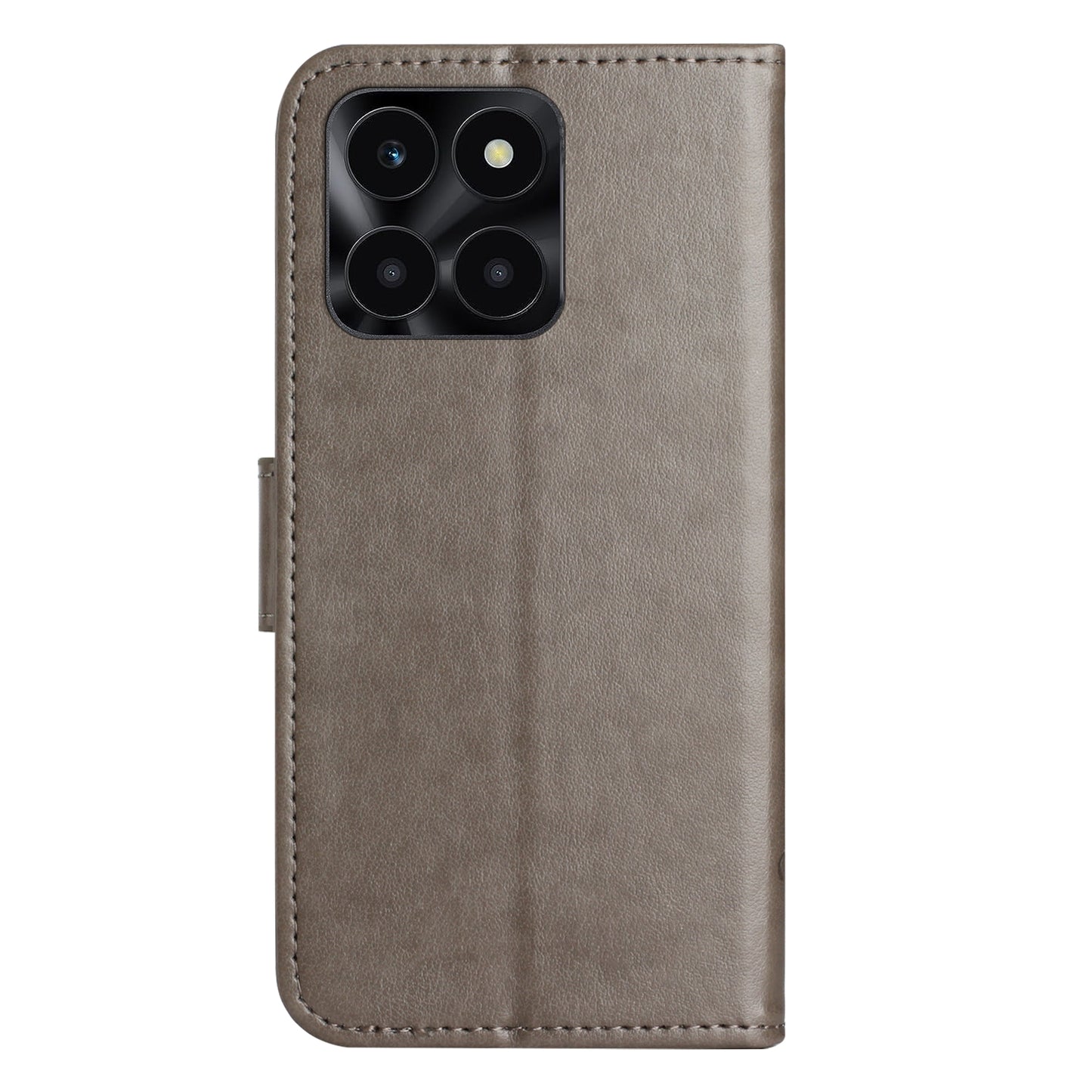 For Honor X6a 4G PU Leather Wallet Phone Case Butterfly Flower Imprinted Stand Cover