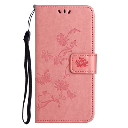 For Honor X6a 4G PU Leather Wallet Phone Case Butterfly Flower Imprinted Stand Cover