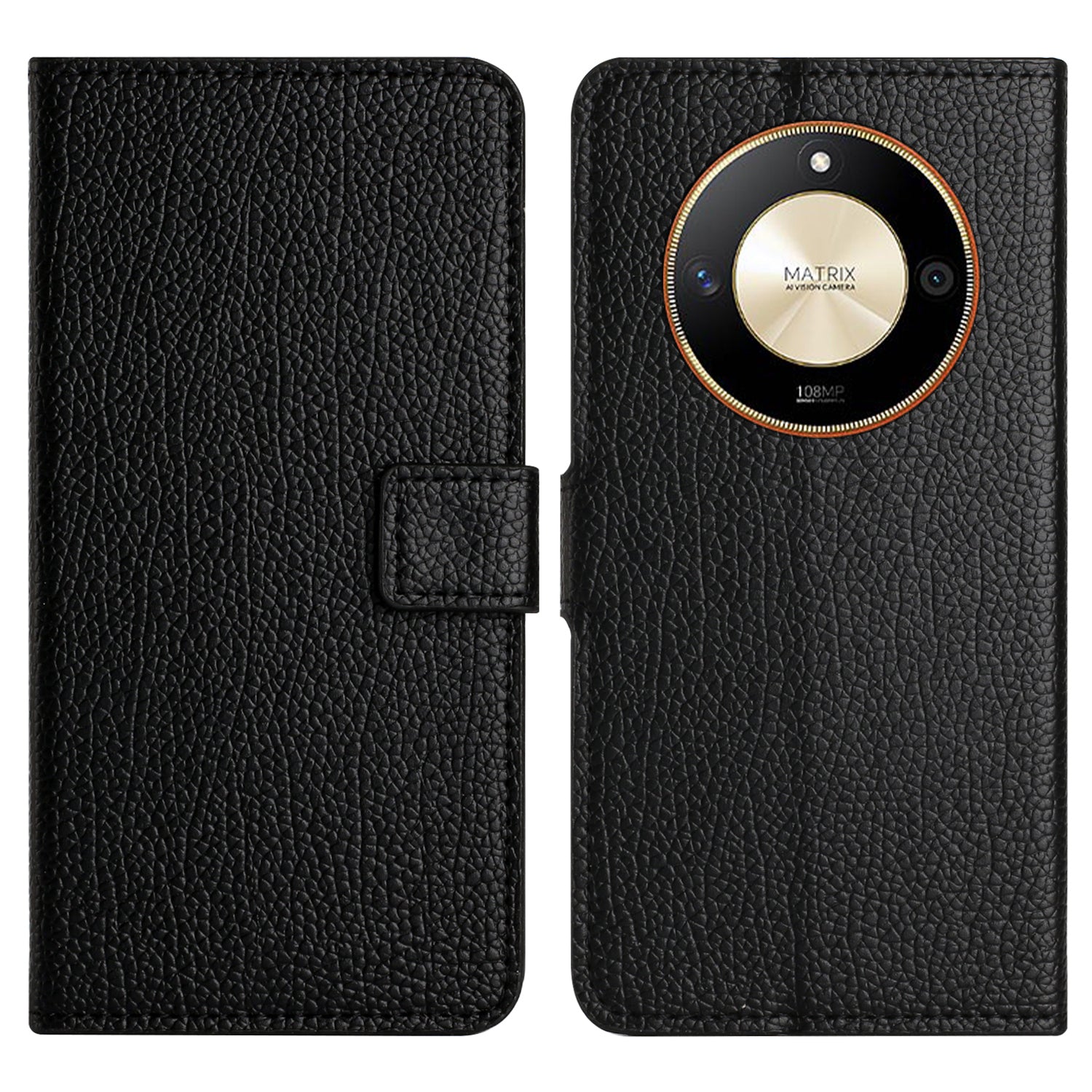For Honor X50 Litchi Texture Wallet Leather Flip Cover Anti-Scratch Shell Stand Cell Phone Case