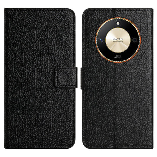 For Honor X50 Litchi Texture Wallet Leather Flip Cover Anti-Scratch Shell Stand Cell Phone Case