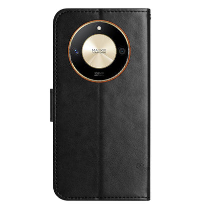 For Honor X50 Butterfly Flower Imprinted Drop-proof Phone Case PU Leather Wallet Stand Cover
