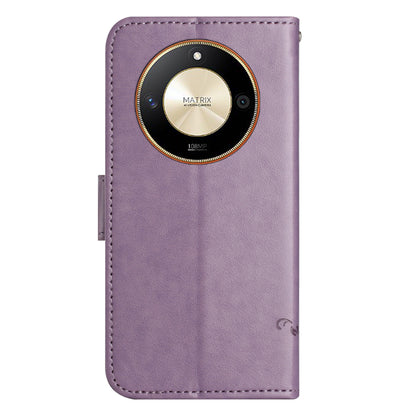 For Honor X50 Butterfly Flower Imprinted Drop-proof Phone Case PU Leather Wallet Stand Cover