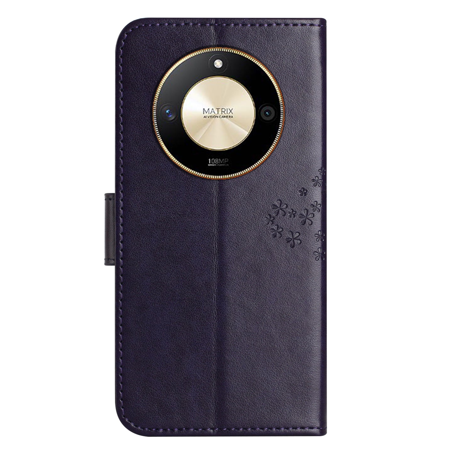 For Honor X50 Owl Tree Imprinted Phone Case PU Leather Wallet Stand Drop-proof Cover