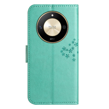 For Honor X50 Owl Tree Imprinted Phone Case PU Leather Wallet Stand Drop-proof Cover