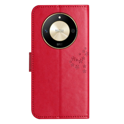 For Honor X50 Owl Tree Imprinted Phone Case PU Leather Wallet Stand Drop-proof Cover