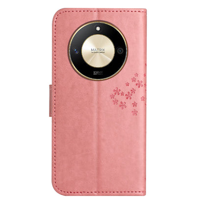 For Honor X50 Owl Tree Imprinted Phone Case PU Leather Wallet Stand Drop-proof Cover